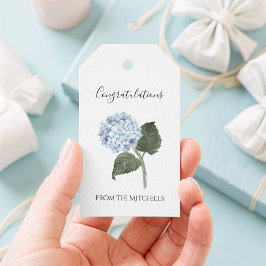 Etiquetas Para Regalos Flor de Hortensia Azul