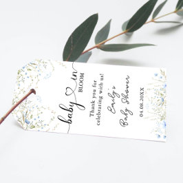 Etiquetas Para Regalos Flor de maíz azul Baby Shower Gracias