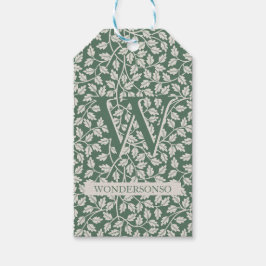 Etiquetas Para Regalos Flor de Marfil Verde dos dual Gracias