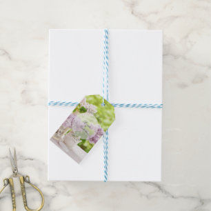 Etiquetas Para Regalos Flor de primavera romántica Boda Lilac blanco flor