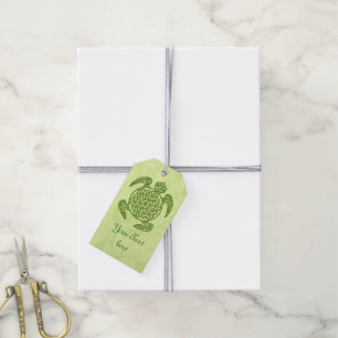 Etiquetas Para Regalos Flor de vida / Blume des Lebes - verde tortuga