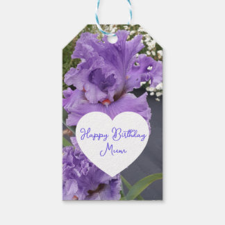 Etiquetas Para Regalos Flor Iris Flores Púrpura Lavanda Lila Floral