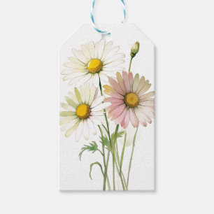 Etiquetas Para Regalos Flor moderna profesional de acuarela de margarita