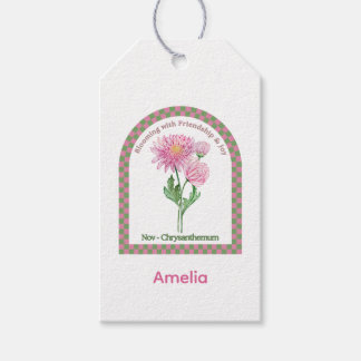 Etiquetas Para Regalos Flor Personalizada del Mes de Nacimiento de Noviem