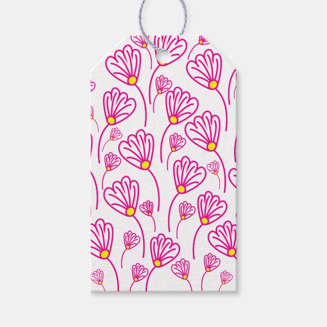 Etiquetas Para Regalos Flor rosa (Anverso)