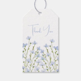 Etiquetas Para Regalos Flor Silvestre Acuarela Azul Claro