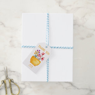 Etiquetas Para Regalos Flor silvestre acuática en la olla Gracias