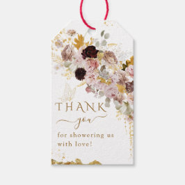 Etiquetas Para Regalos Flor silvestre caída elegante bebé de oro ducha