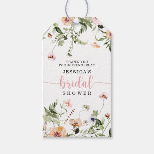 Etiquetas Para Regalos Flor silvestre ducha de novia favor floral rosado
