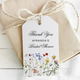 Etiquetas Para Regalos Flor silvestre elegante Gracias Ducha Bridal