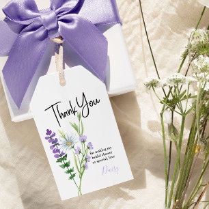 Etiquetas Para Regalos Flor silvestre Meadow Lilac Purple Gracias Etiquet