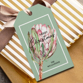 Etiquetas Para Regalos Flor Tropical Feliz Navidad 