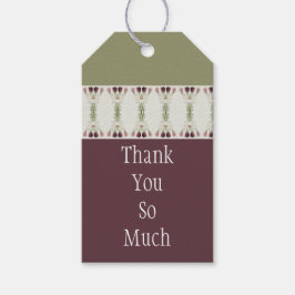 Etiquetas Para Regalos Floral Acentuada En Pluma Y Verde