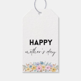 Etiquetas Para Regalos Floral acuarela Feliz Día de la Madre