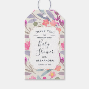 Etiquetas Para Regalos Floral acuática de ensueño Baby Shower Gracias