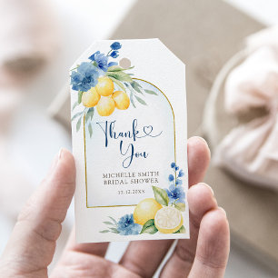 Etiquetas Para Regalos Floral azul Lemon Main Squeeze Ducha de novia