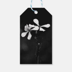 Etiquetas Para Regalos floral blanca y negra mínima