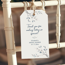 Etiquetas Para Regalos Floral Blue Winter Botanical Bridal Shower