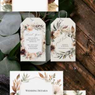 Etiquetas Para Regalos Floral BOHO Otoño Caída Foliage Boda silenciado