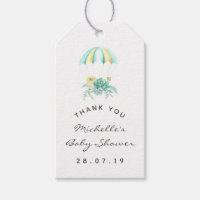 Floral Bouquet Parachute Baby Shower Gracias