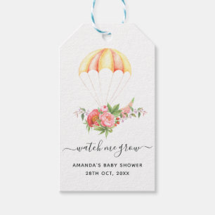 Etiquetas Para Regalos Floral Bouquet Parachute Baby Shower Gracias
