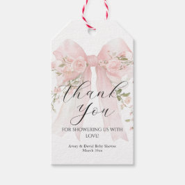 Etiquetas Para Regalos Floral Bow Elegant Flower Girl Baby Shower