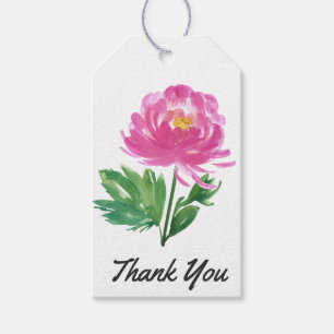 Etiquetas Para Regalos Floral color de agua rosa gracias