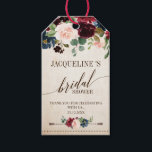 Etiquetas Para Regalos Floral de la marina borgoñona Rustic Boho Bridal S<br><div class="desc">Acuarela color rojo burdeos marina rosa rubor país rústico elegantemente floral ducha de novia gracias a la plantilla de etiqueta de regalo con follaje botánico verde y hojas de eucalipto en fondo de madera. Este hermoso diseño fácil de personalizar puede coincidir fácilmente con sus colores, estilos y temas bodas y...</div>