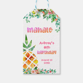 Etiquetas Para Regalos Floral de piña tropical MAHALO Gracias