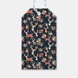 Etiquetas Para Regalos Floral de reno de Navidades espléndidos