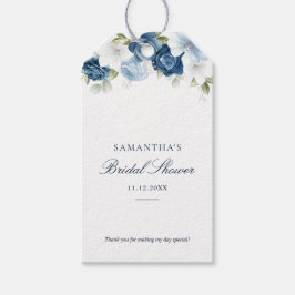 Etiquetas Para Regalos Floral Dusty Blue Watercolor Bridal Shower