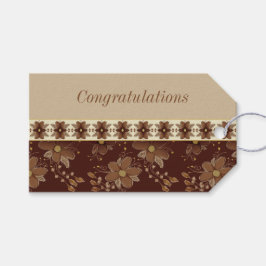 Etiquetas Para Regalos Floral Elegante con Marrones