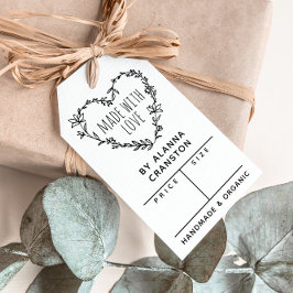 Etiquetas Para Regalos Floral Heart Wreath Hecha Con El Precio Del Amor