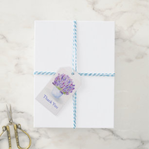Etiquetas Para Regalos Floral Lavanda Acuarela Suelta Pintada a Mano 