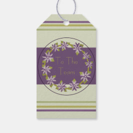 Etiquetas Para Regalos Floral morada y verde