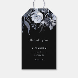 Etiquetas Para Regalos Floral oscura | Favor de la boda acuarela negra