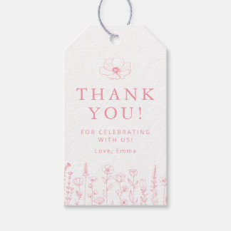 Etiquetas Para Regalos Floral Pink Baby Shower Thank You Gift Tag