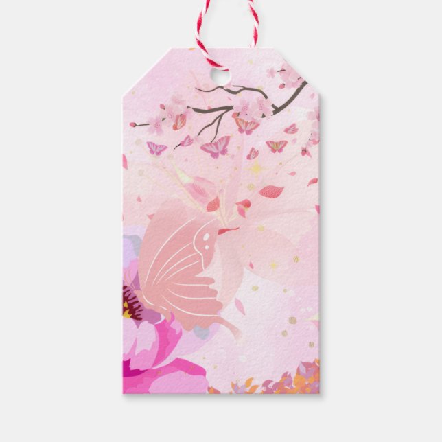 Etiquetas Para Regalos floral rosa (Anverso)