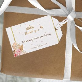 Etiquetas Para Regalos Floral Rosa Rubor Gown Quinceanera