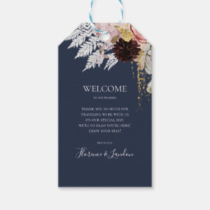 Etiquetas Para Regalos Floral Rubor moderna Bienvenida del Boda de la M