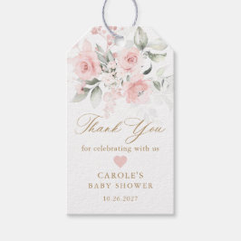 Etiquetas Para Regalos Floral Rubor Pink Gold Baby Shower Favor