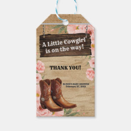 Etiquetas Para Regalos Floral Rustic Cowgirl Boots Baby Shower