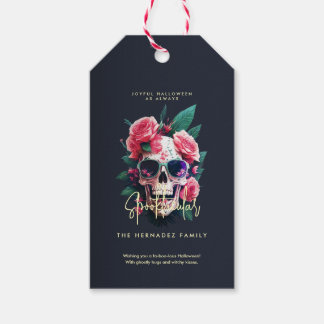 Etiquetas Para Regalos Floral Skull Faboolous Spooktacular Family Name