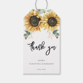 Etiquetas Para Regalos Floral Sunflower Greenereneration Script Boda Grac