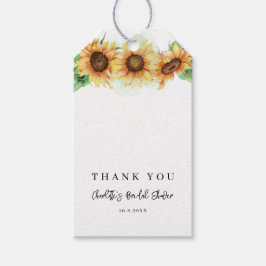 Etiquetas Para Regalos Floral Sunflower Script Botanical Bridal Shower