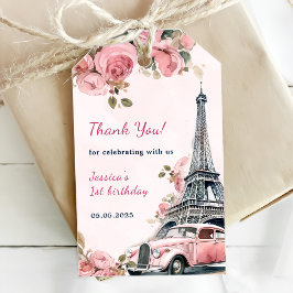Etiquetas Para Regalos Floral Torre Eiffel París Primer Fiesta de cumplea