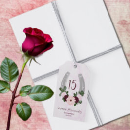 Etiquetas Para Regalos Floral Western Horseshoe Quinceanera