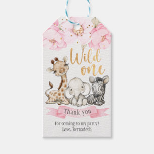 Etiquetas Para Regalos Floral Wild One Safari Primer cumpleaños
