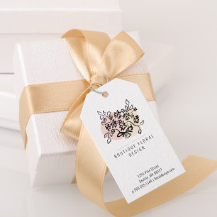 Etiquetas Para Regalos Florals Doodle Pequeño regalo de precio para empre