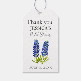 Etiquetas Para Regalos Flores azules de flores silvestres Ducha de novia